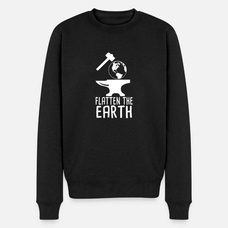 Flatten The Earth - Männer Premium Bio Pullover - Schwarz