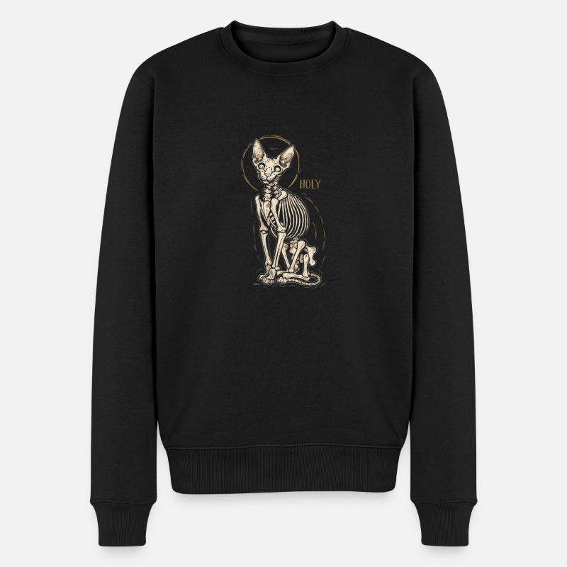 chat sphinx squelette tatouage - Pull Premium bio Homme - noir