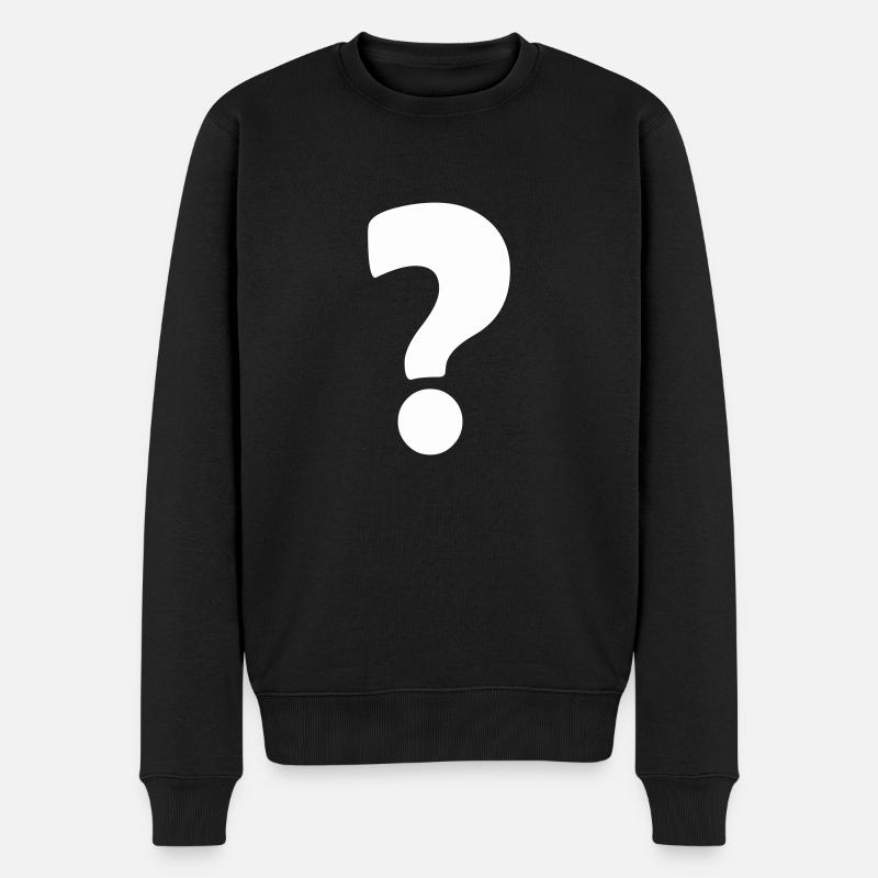 fragezeichen 1 - Männer Premium Bio Pullover - Schwarz