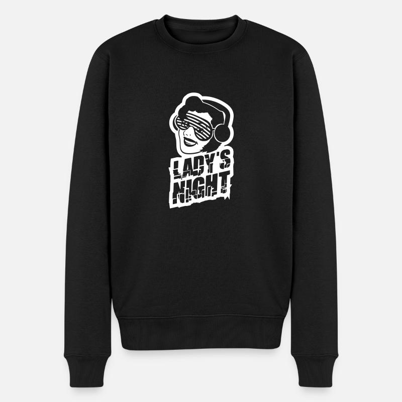 Ladys Night Fun Retro DJ Frau Gesicht Mädels Abend - Männer Premium Bio Pullover - Schwarz