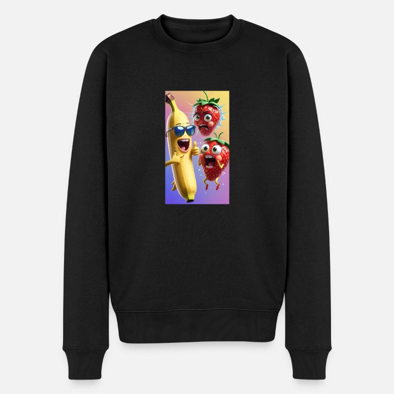 Beeren-Verwirrung - Männer Premium Bio Pullover - Schwarz