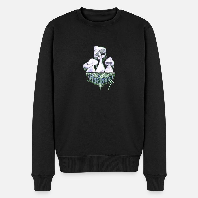Mushrooms - Männer Premium Bio Pullover - Schwarz