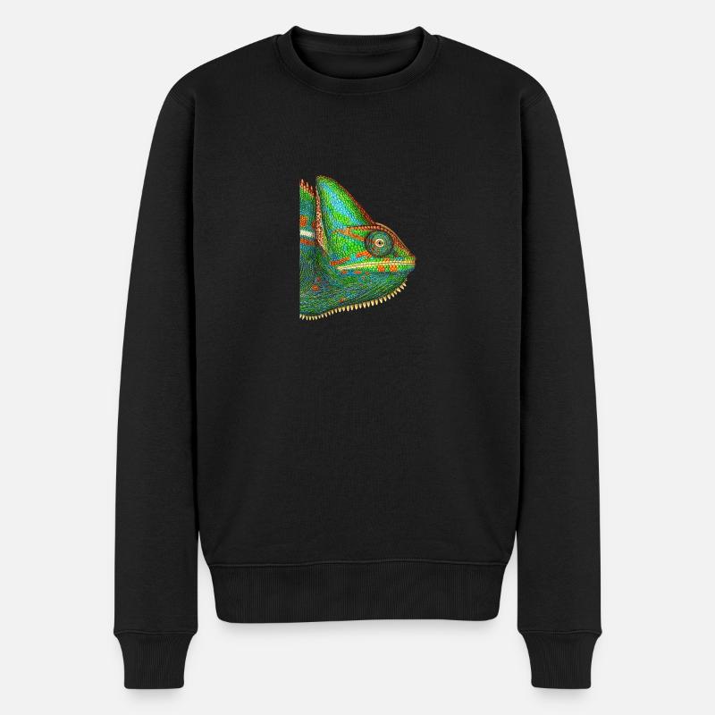 Chamäleon - Männer Premium Bio Pullover - Schwarz