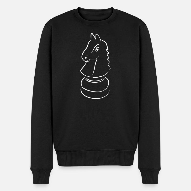 schach springer - Männer Premium Bio Pullover - Schwarz