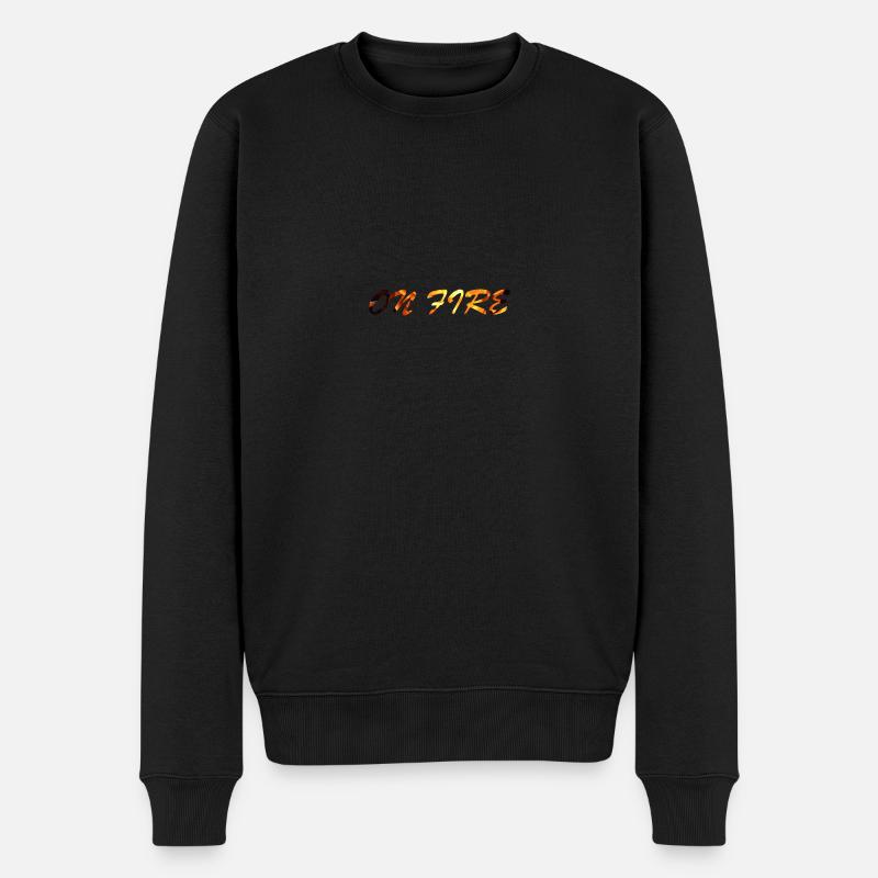 on fire - Männer Premium Bio Pullover - Schwarz