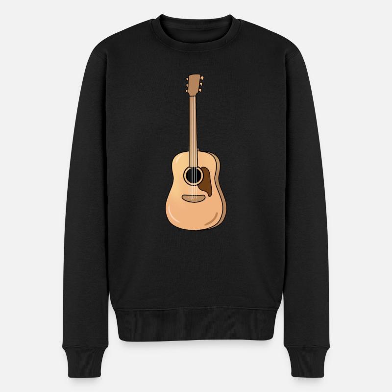 Gitarre - Männer Premium Bio Pullover - Schwarz