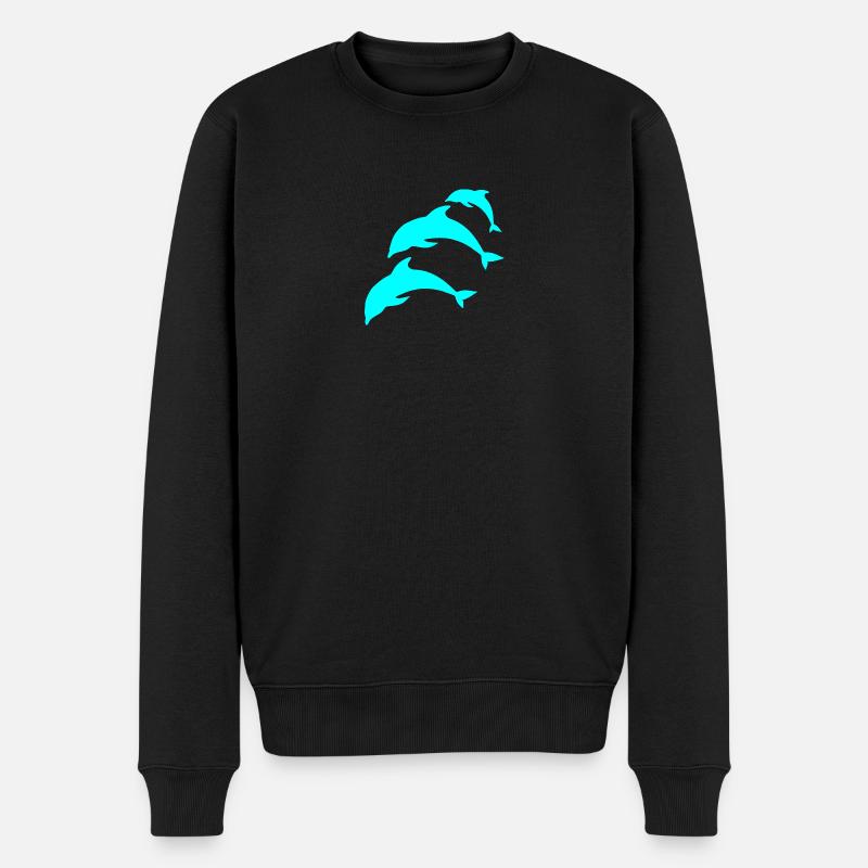 dolphin blue - Männer Premium Bio Pullover - Schwarz