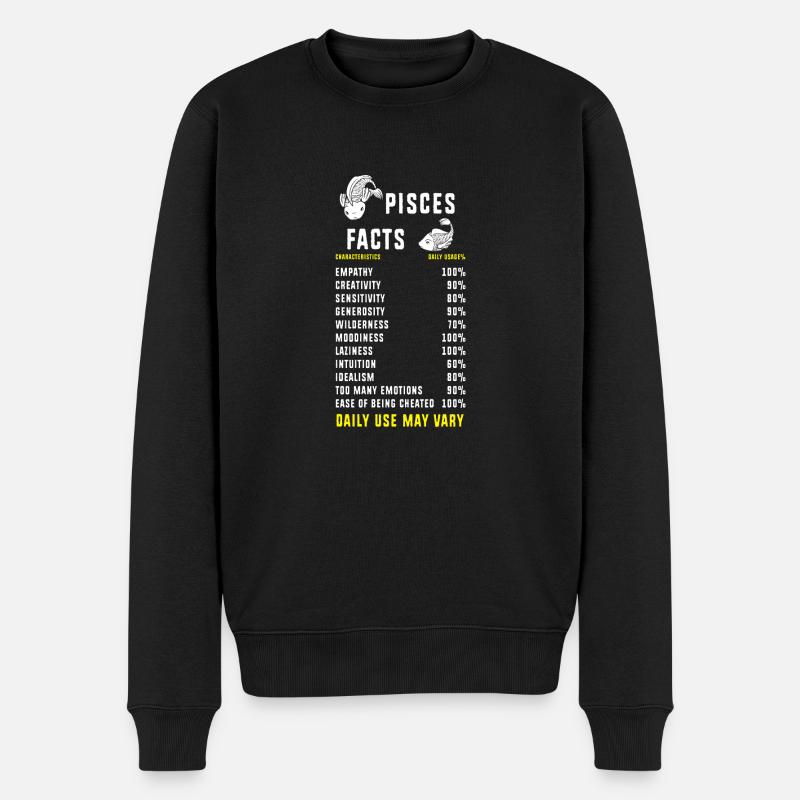 Sternzeichen Fische - Männer Premium Bio Pullover - Schwarz