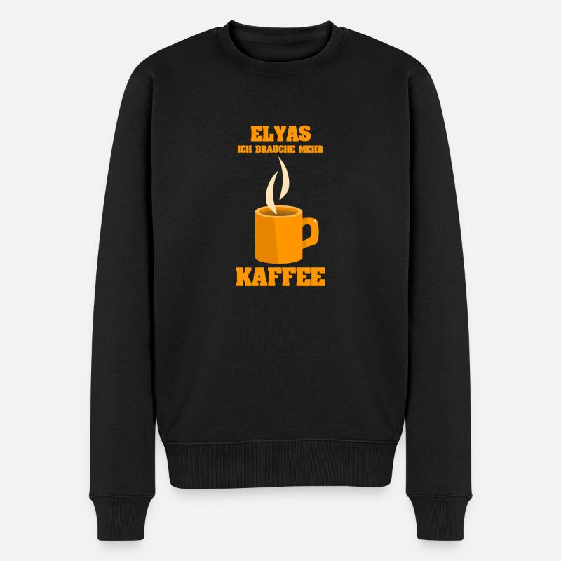 Cafe Elyas - Männer Premium Bio Pullover - Schwarz