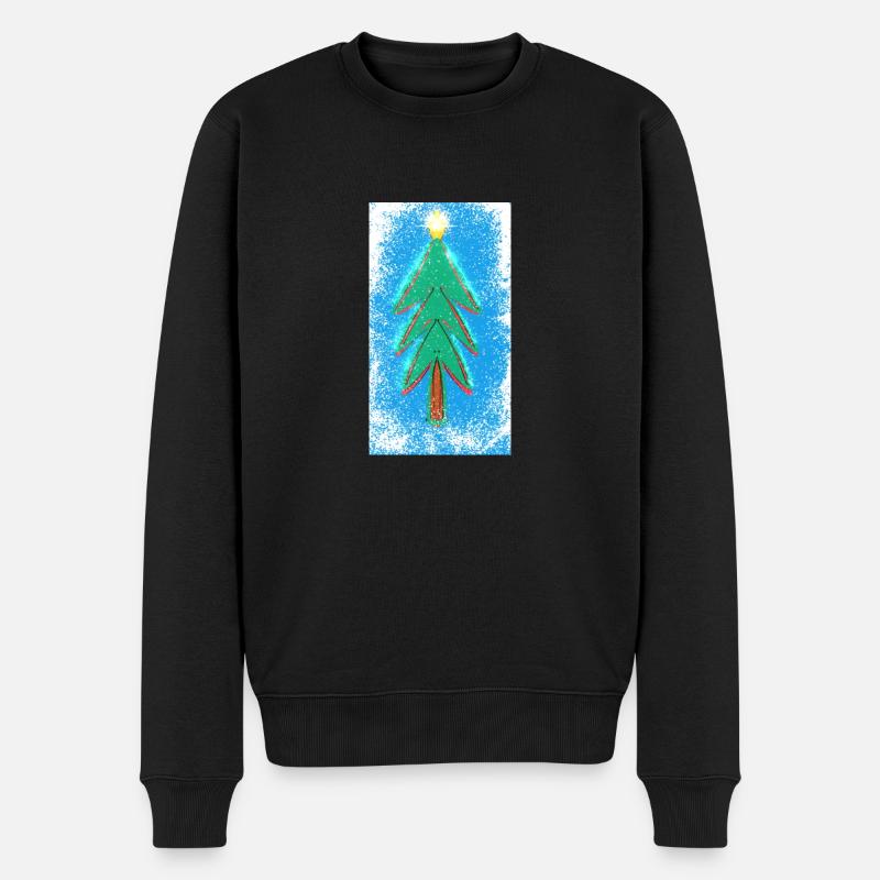 Weihnachtsbaum - Männer Premium Bio Pullover - Schwarz