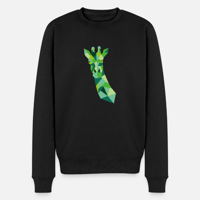 GIRAFFE GRÜN - Männer Premium Bio Pullover - Schwarz