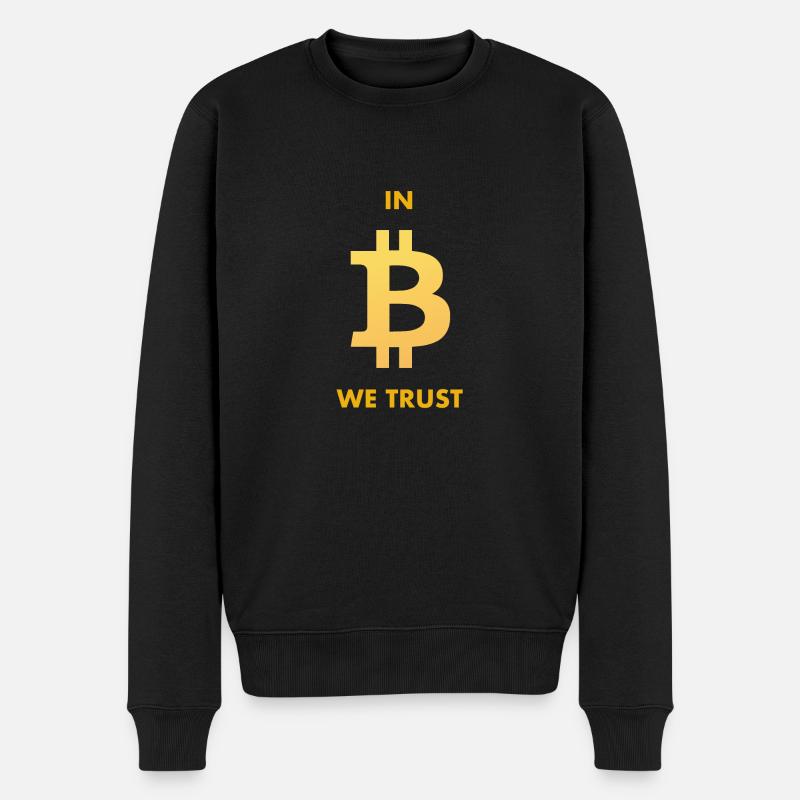 IN B WE TRUST BITCOIN - Männer Premium Bio Pullover - Schwarz