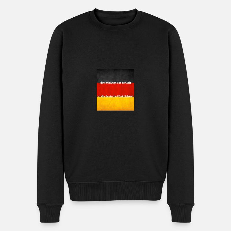 Pünktlichkeit - Männer Premium Bio Pullover - Schwarz