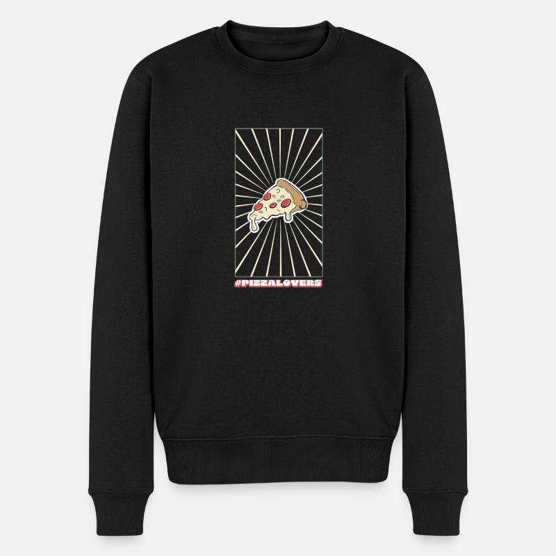 #PIZZALOVERS C. - Männer Premium Bio Pullover - Schwarz