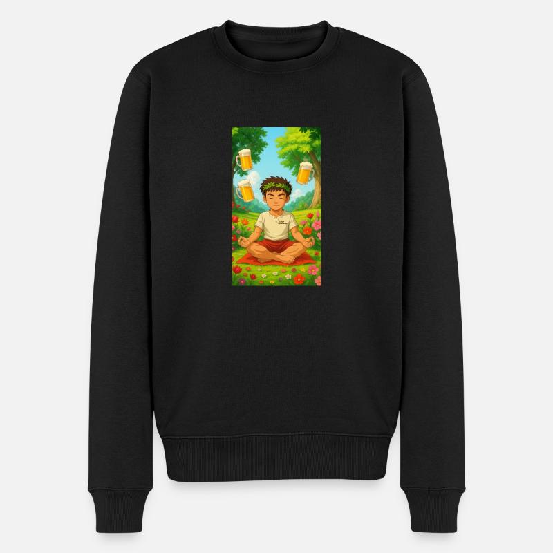 Apfelsaft Meditation - Männer Premium Bio Pullover - Schwarz