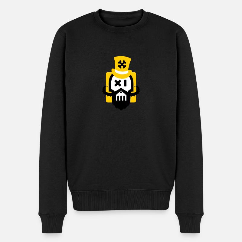 Bartschädel gelb - Männer Premium Bio Pullover - Schwarz