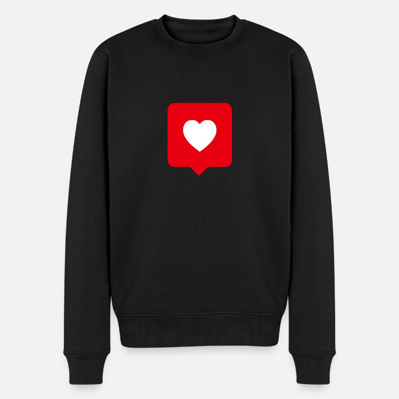 GEFÄLLT MIR – Herz Liebe - Männer Premium Bio Pullover - Schwarz