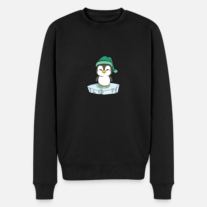 Pinguin - Männer Premium Bio Pullover - Schwarz