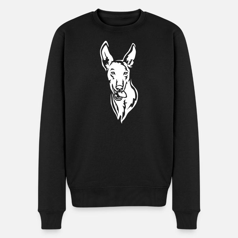Podenco Kopf "Black Edition" - Männer Premium Bio Pullover - Schwarz