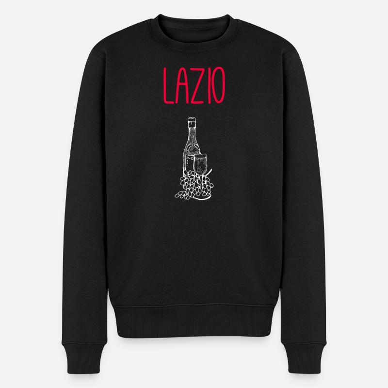 Lazio Wein & Pasta Illustration - Männer Premium Bio Pullover - Schwarz