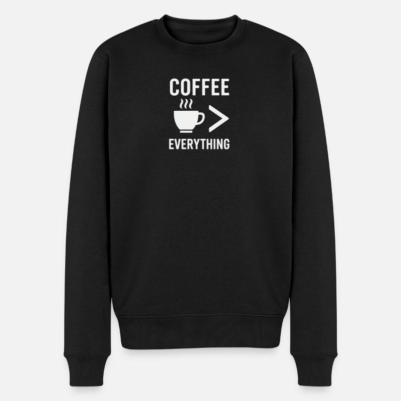 Kaffee Ist Alles - Männer Premium Bio Pullover - Schwarz