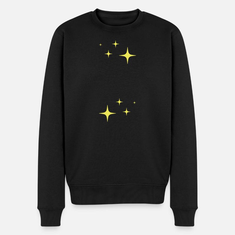 Funkeln Glitzer Sterne - Männer Premium Bio Pullover - Schwarz