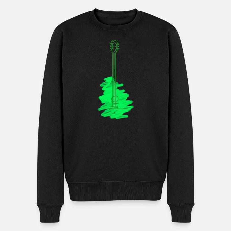 Gitarre Aquarell - Männer Premium Bio Pullover - Schwarz