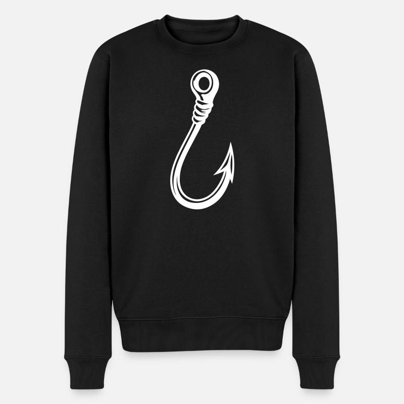 Icône de l’hameçon à pêche - Pull Premium bio Homme - noir