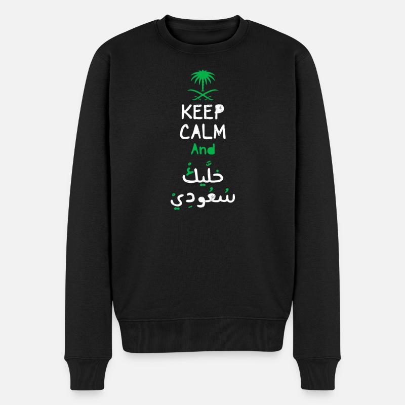 Bleib ruhig Arabischer Stolz - Männer Premium Bio Pullover - Schwarz
