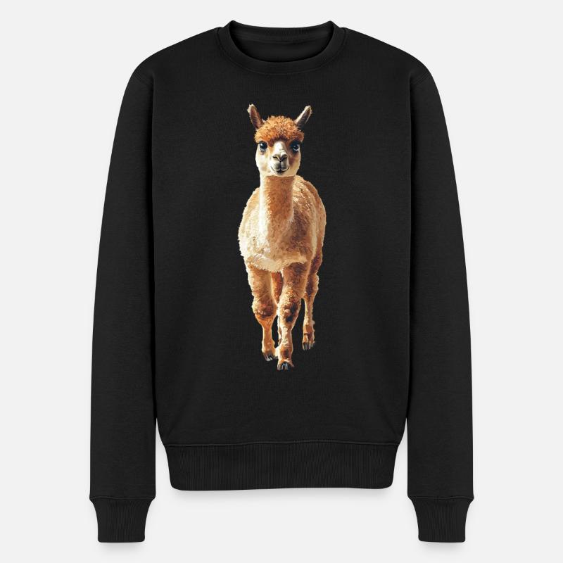 Alpaka - Männer Premium Bio Pullover - Schwarz