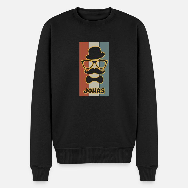 Name Jonas - Männer Premium Bio Pullover - Schwarz
