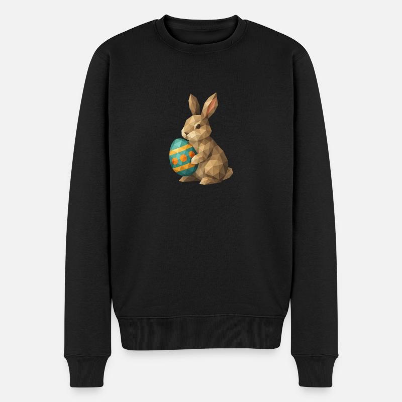 Geometrischer Osterhase - Männer Premium Bio Pullover - Schwarz