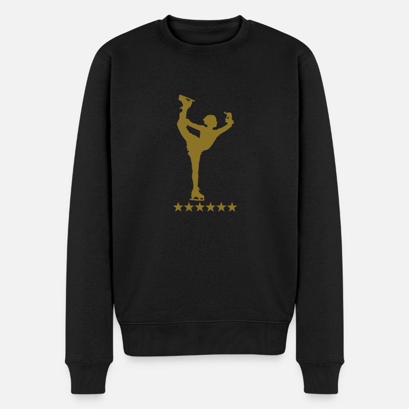 Eiskunstlauf - Männer Premium Bio Pullover - Schwarz