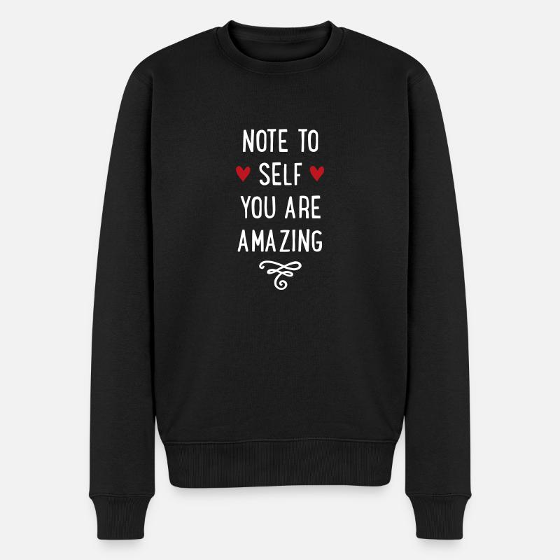 Du bist wunderbar - Männer Premium Bio Pullover - Schwarz