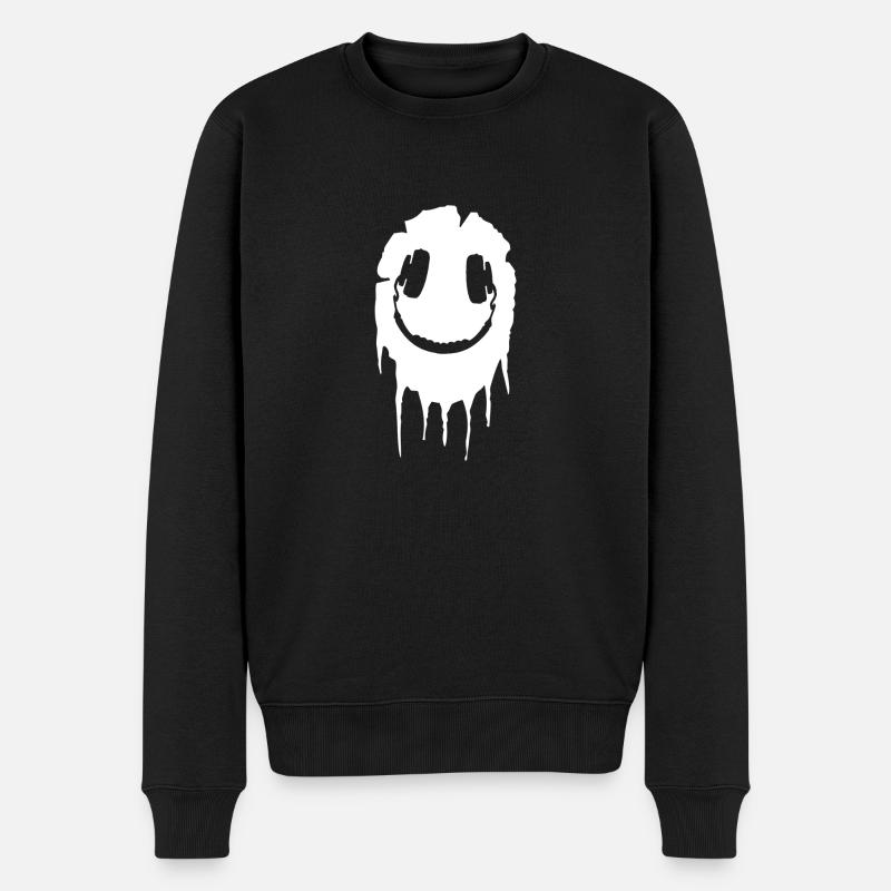 Smile Acid Headphone 303 White - Männer Premium Bio Pullover - Schwarz