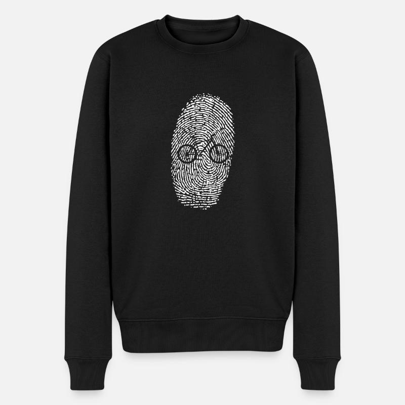 Fahrrad Fingerabdruck Bike - Männer Premium Bio Pullover - Schwarz