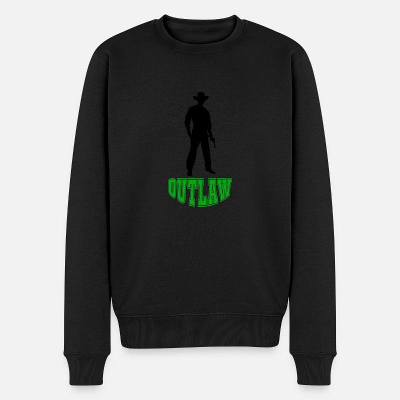 cowboy outlaw - Männer Premium Bio Pullover - Schwarz