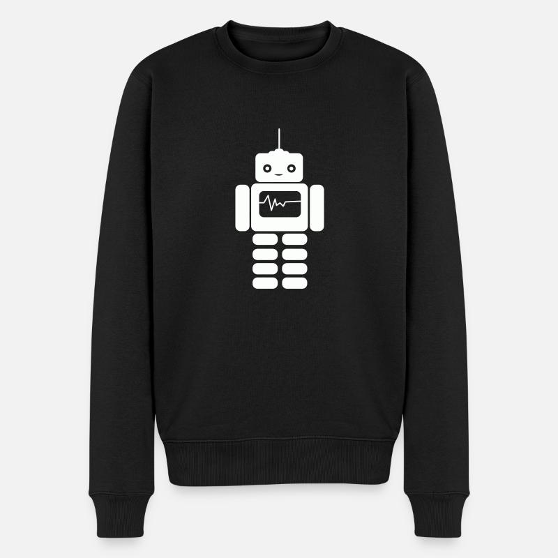 roboter - Männer Premium Bio Pullover - Schwarz