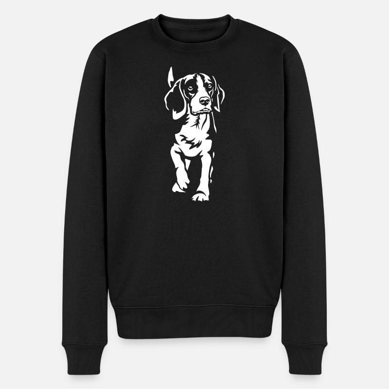 Beagle "Black Edition" - Männer Premium Bio Pullover - Schwarz