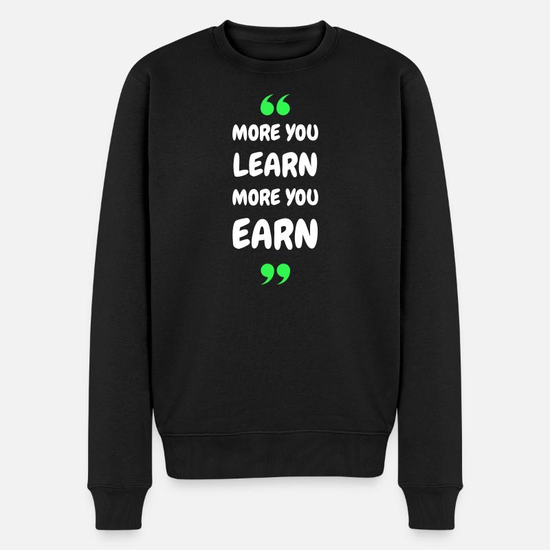 Plus vous apprenez, plus vous gagnez - Pull Premium bio Homme - noir