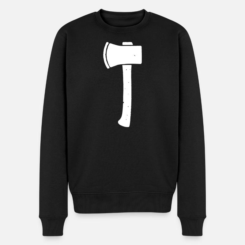 Axe Hatchet Tool Vector - Men's Premium Organic Jumper - black