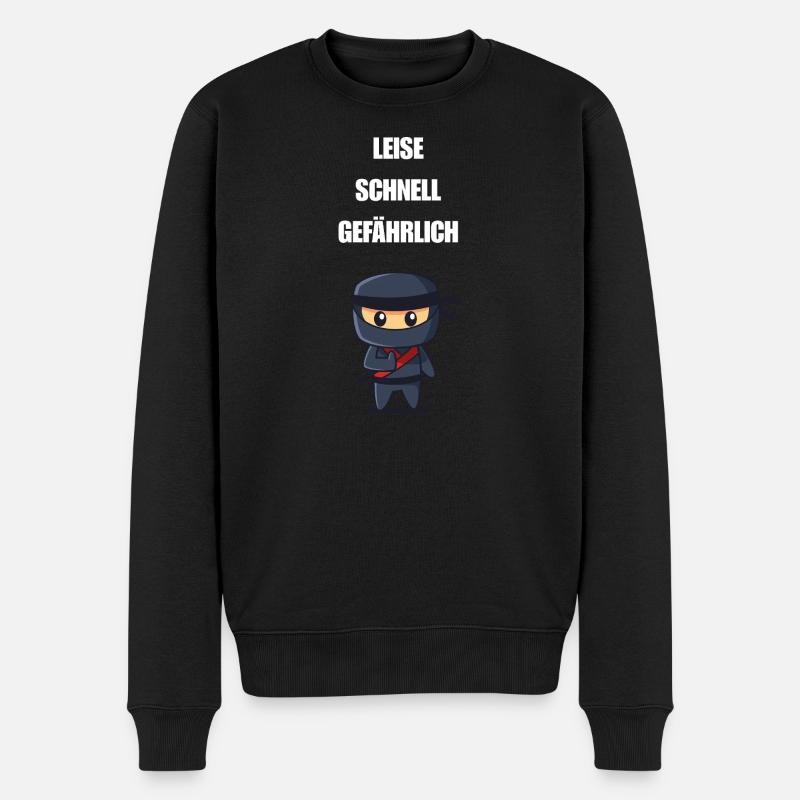 Leise Schnell Gefährlich Ninja - Männer Premium Bio Pullover - Schwarz