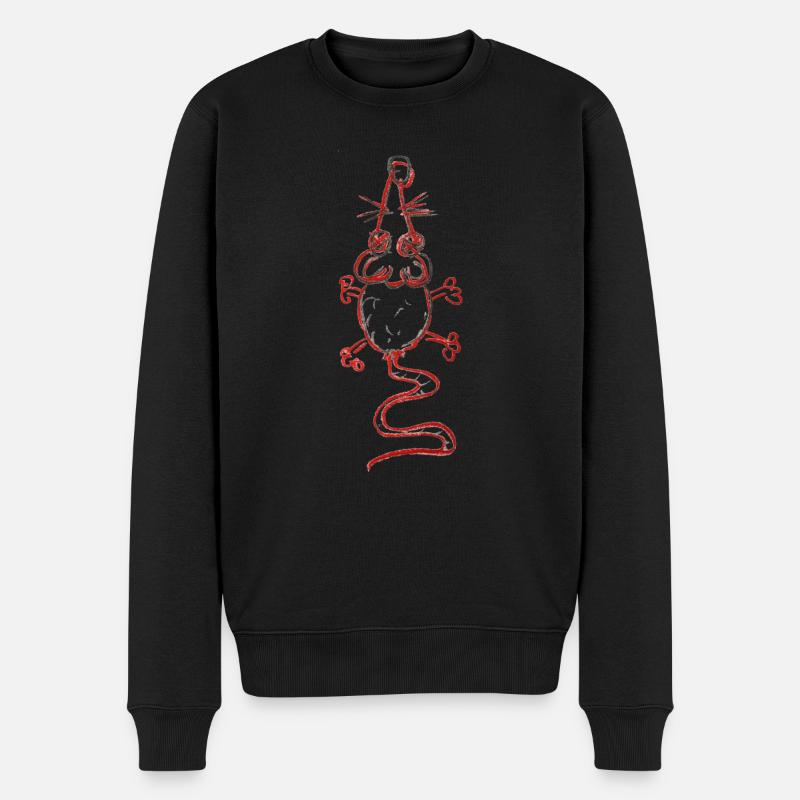 Funky Monster "dead rat" - Männer Premium Bio Pullover - Schwarz