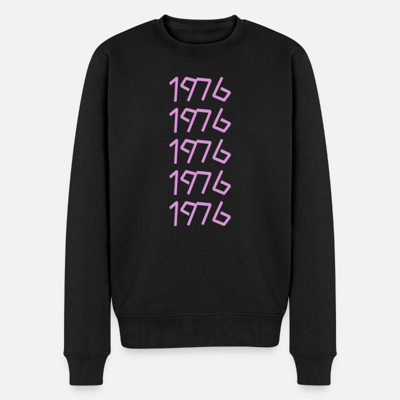 Retro 1976 - Männer Premium Bio Pullover - Schwarz