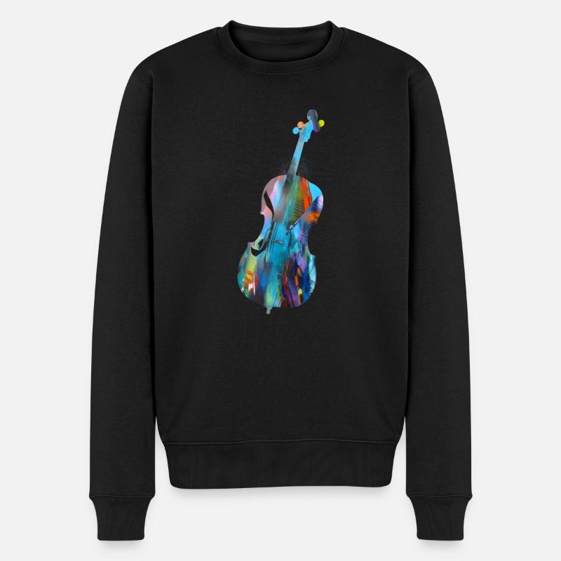 geige,cello,graffiti,malerei - Männer Premium Bio Pullover - Schwarz