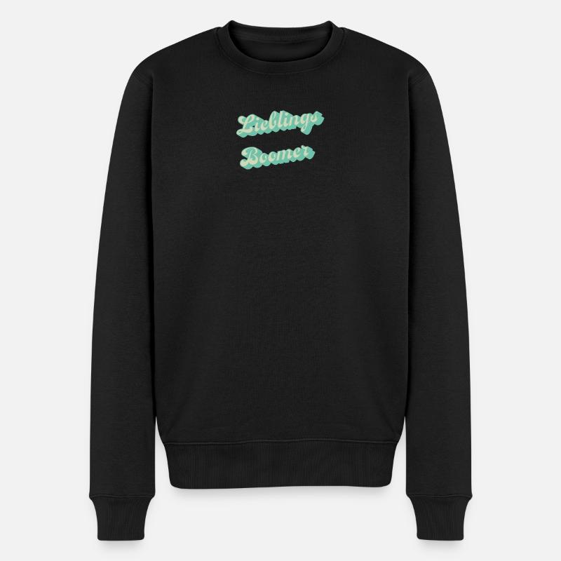 Lieblings Boomer Retro Script - Männer Premium Bio Pullover - Schwarz