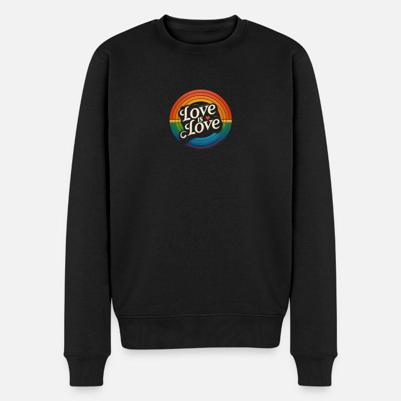 Liebe ist Liebe LGBT - Männer Premium Bio Pullover - Schwarz