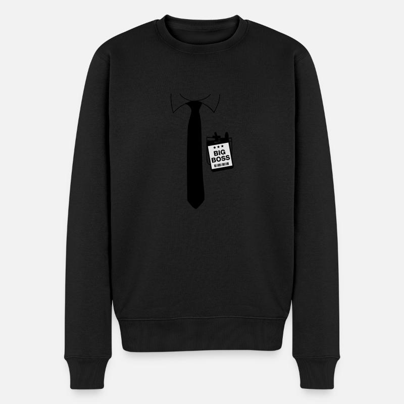Big Boss Krawatte - Männer Premium Bio Pullover - Schwarz