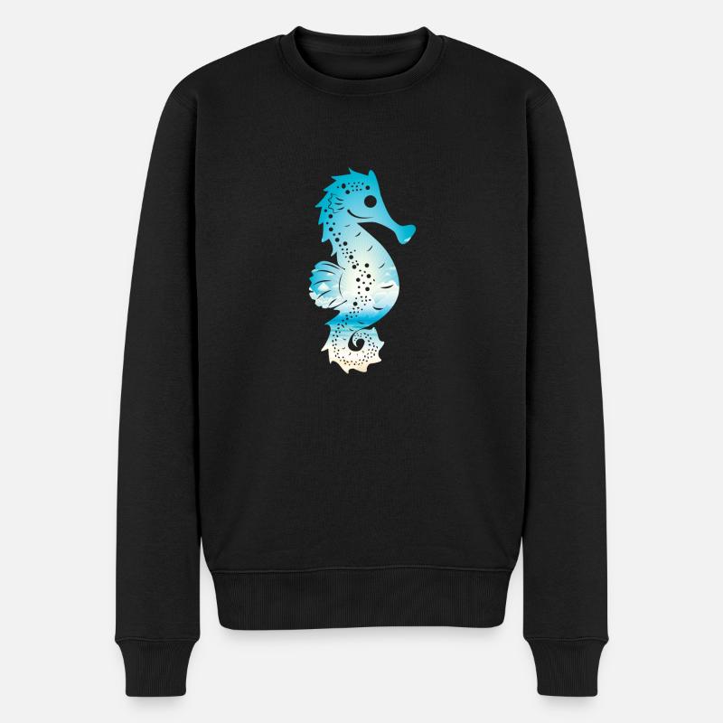 SeePferdchen (Sky-Edition) - Männer Premium Bio Pullover - Schwarz