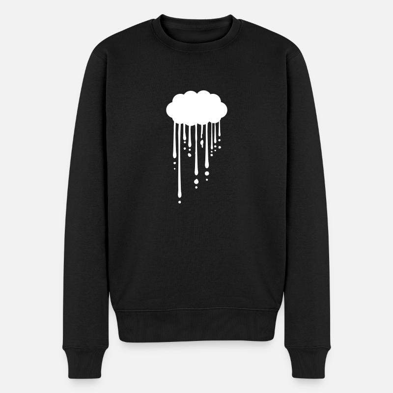 Tropfen Graffiti Regen - Männer Premium Bio Pullover - Schwarz